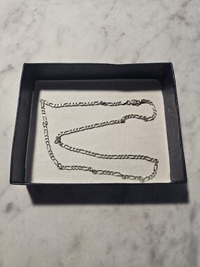 Sterling Silver 925 Classic Chain Necklace - Silver 18in Length